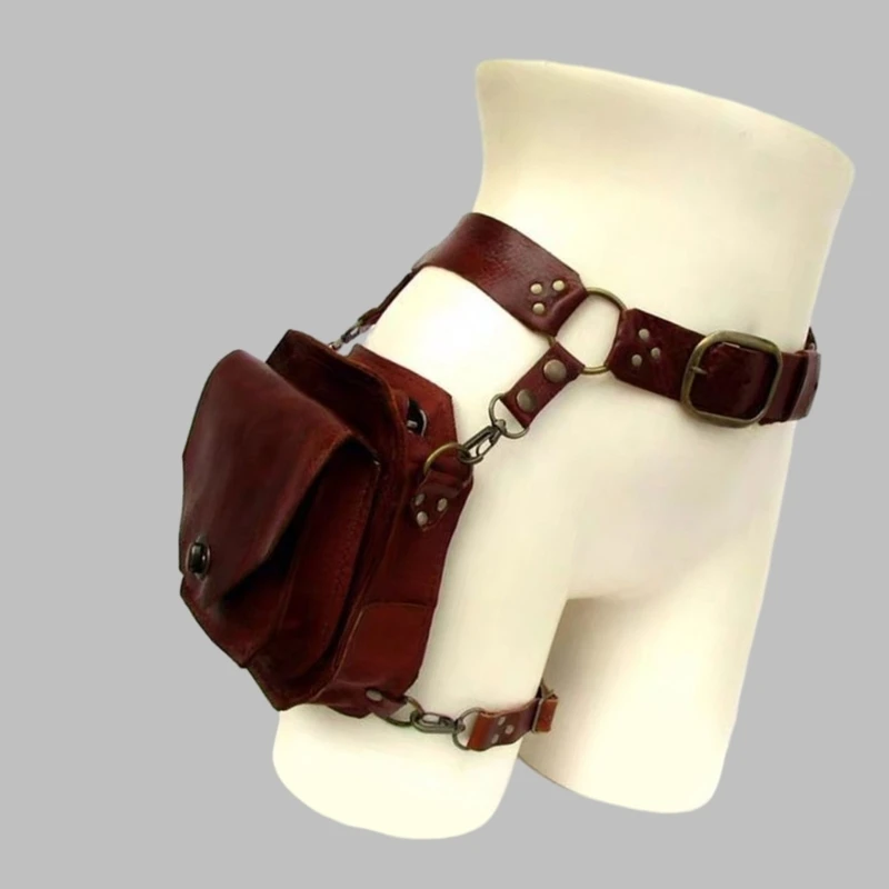 Medieval Waist Belt Drop Leg Bag Steampunk Waist Pack Thigh Bag Leather Fanny Bag Motorcycle Waist Belt Drop Leg Bag