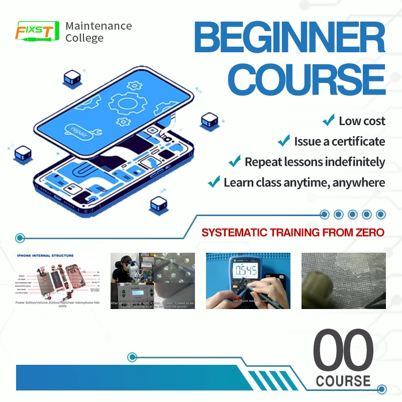 FIXST iPhone Repair Basic Training For Beginners, Video Course For English And Spanish