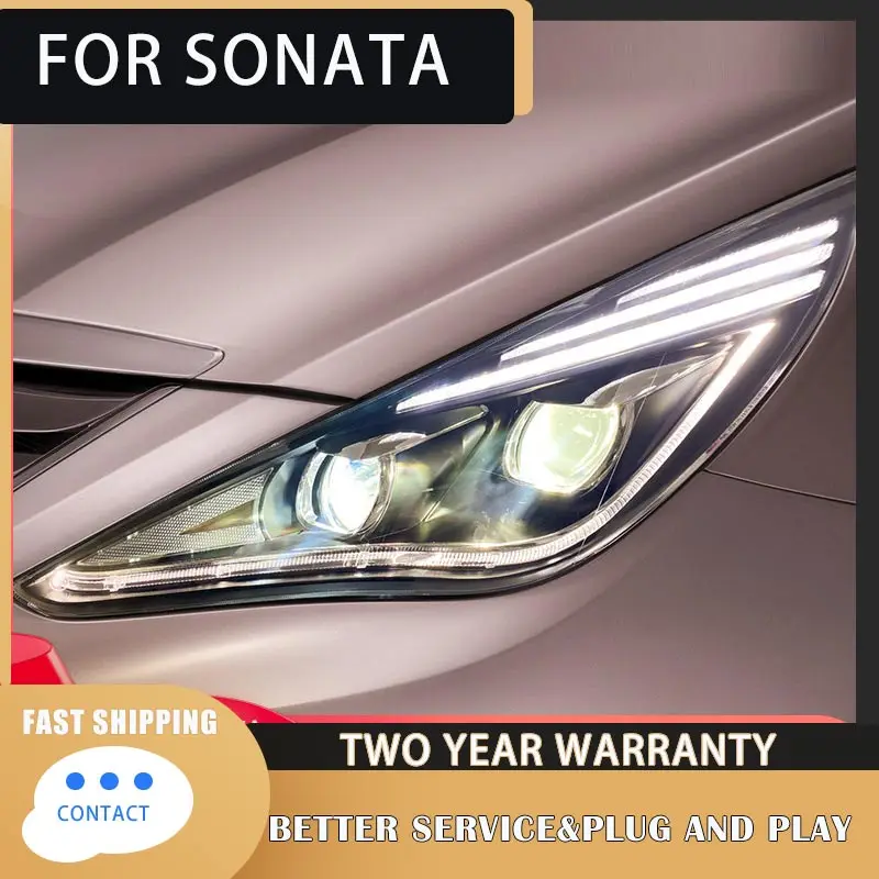 LED Head Lamp for Hyundai Sonata Headlights 2011-2014 Sonata 8 LED Headlight DRL Bi Xenon Lens High Low Beam Parking Fog Lamp