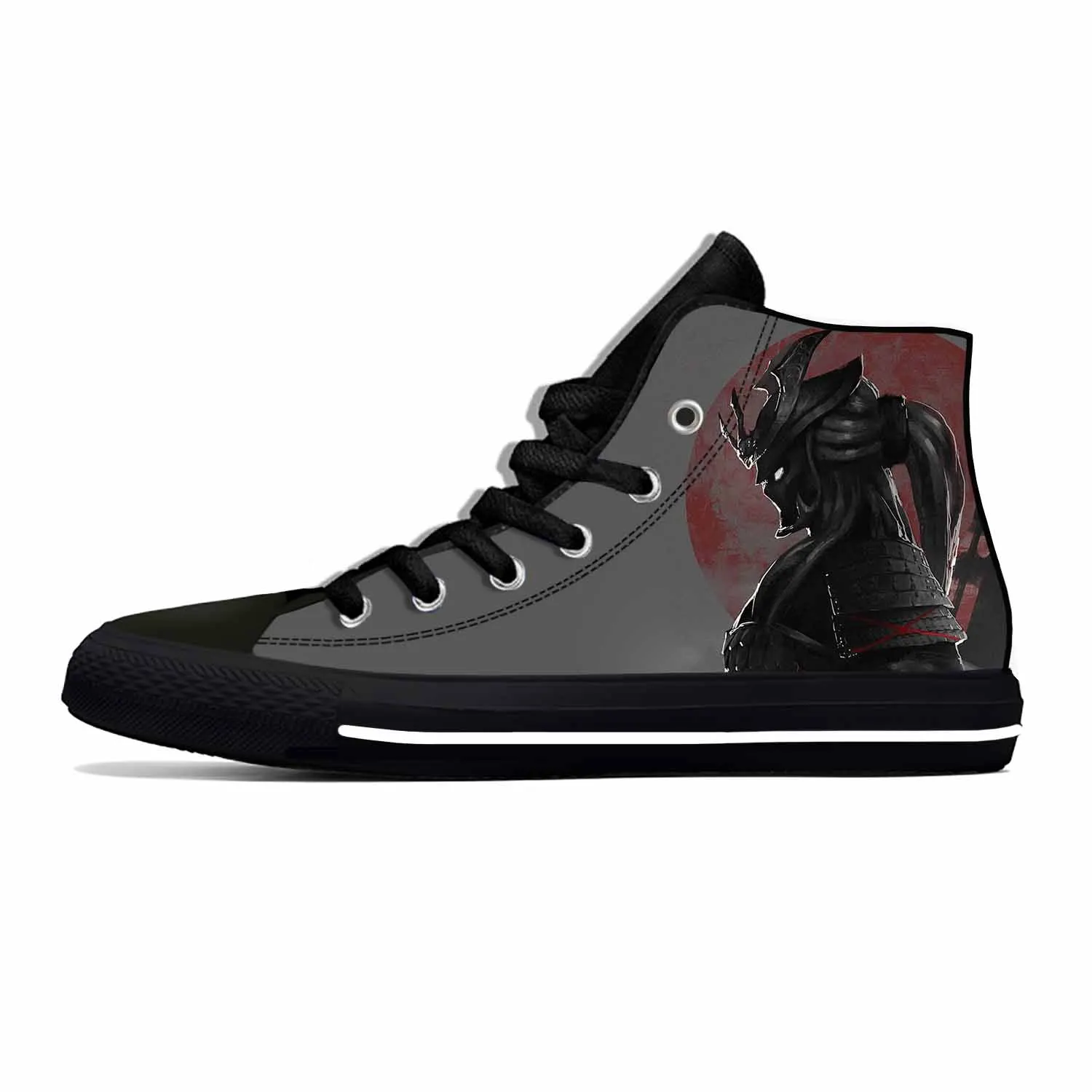 Hot Japanese Anime Cartoon Samurai Katana Warrior Casual Shoes Breathable Men Women Sneakers High Top Lightweight Board Shoes