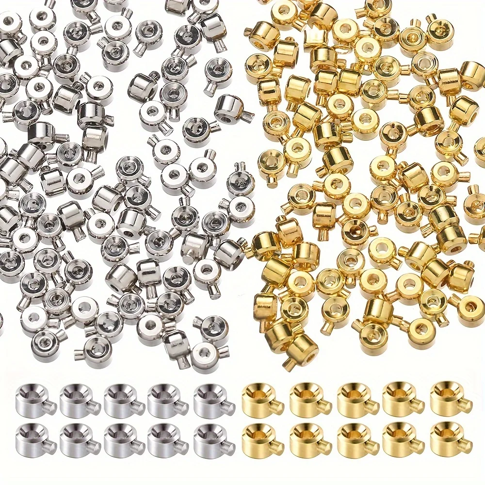 20 Stück Kupfer-Positionierungsschnallen mit Perlenkappen – DIY-Verbinder, Halsketten- und Armband-Verschlussverschlüsse für DIY-Zubehör – Detail 2