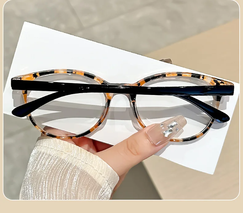 Ultraleichte Anti-Blaulicht-Lesebrille für Damen, modische bedruckte hochauflösende Lesebrille + 100 bis + 400 – Detail 11