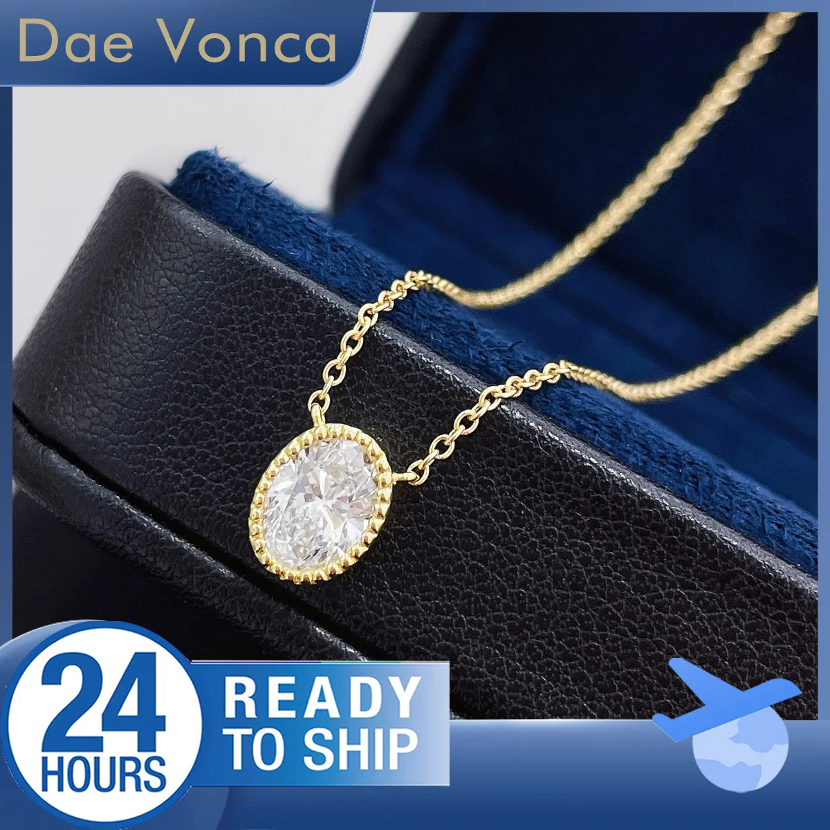

Oval Cut Pavé Bubble Lab Grown Diamond Necklace 18K Yellow Gold Total 1ct Lab Diamond Pendant Necklace Fine Jewelry for Women