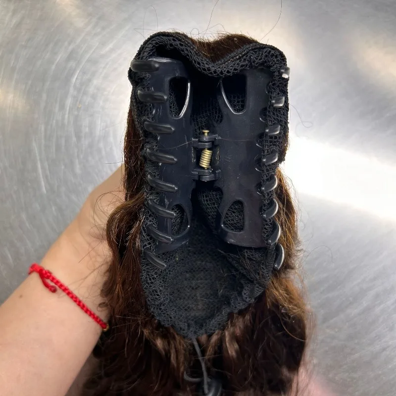 고품질 포니테일 브라운 웨이브 리얼 헤어 #   포니테일 그랩 클립 드로스트링 하이 포니테일 곱슬머리 12-30인치 자연스러운 모습 2개