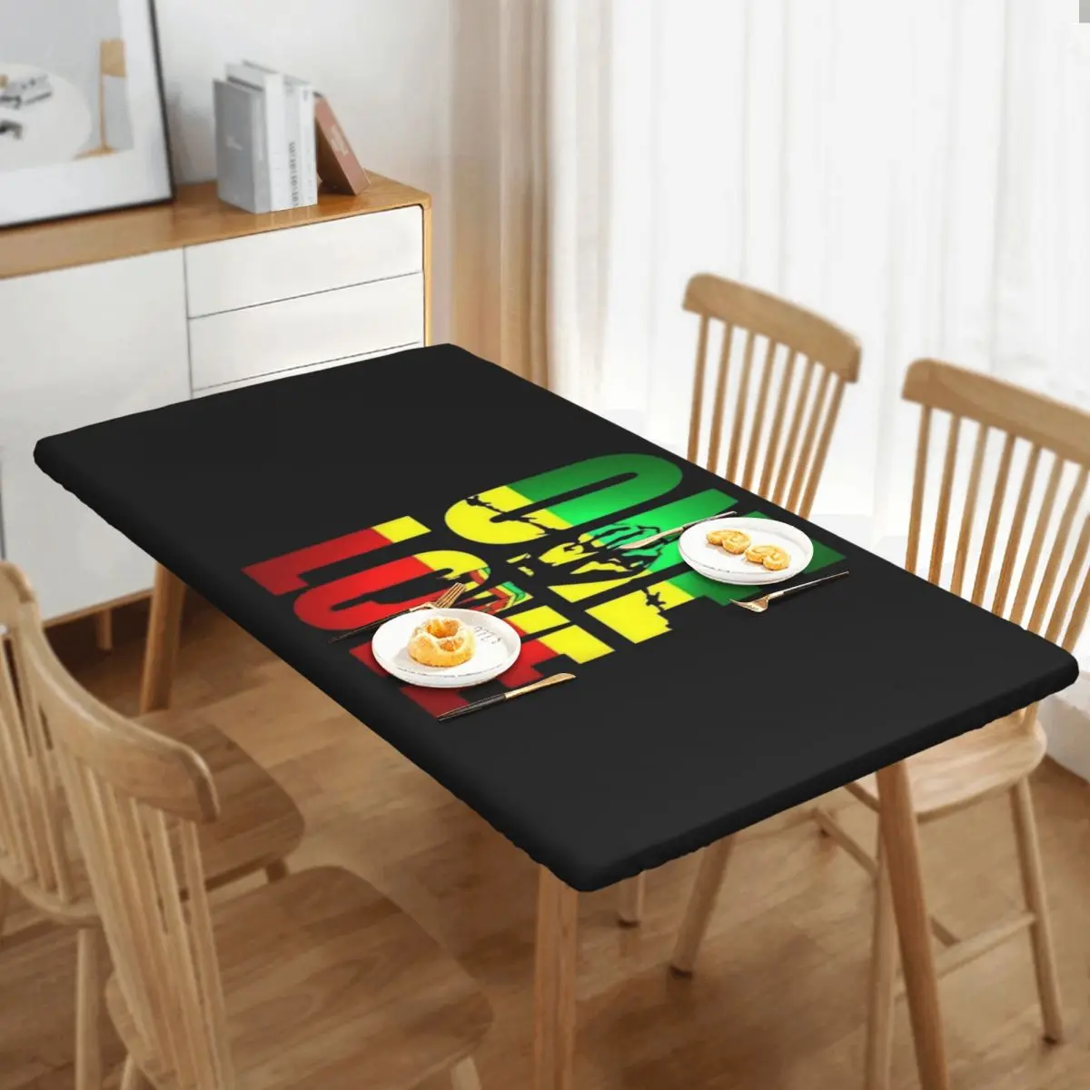 Harajuku Vintage Style Arts Bob Marley One Love Rectangular Tablecloth Table Cover for Festival Party Decorations Table Cloth
