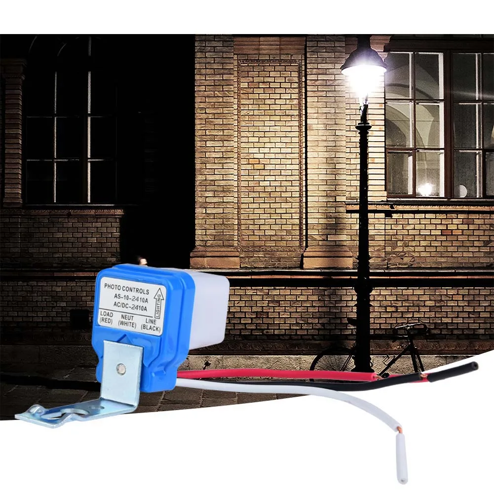 Outdoor Light Control Switch Auto On/Off Automatic Street Light Control Sensor Widely Used AC 12V/24V/110V/220V 10A