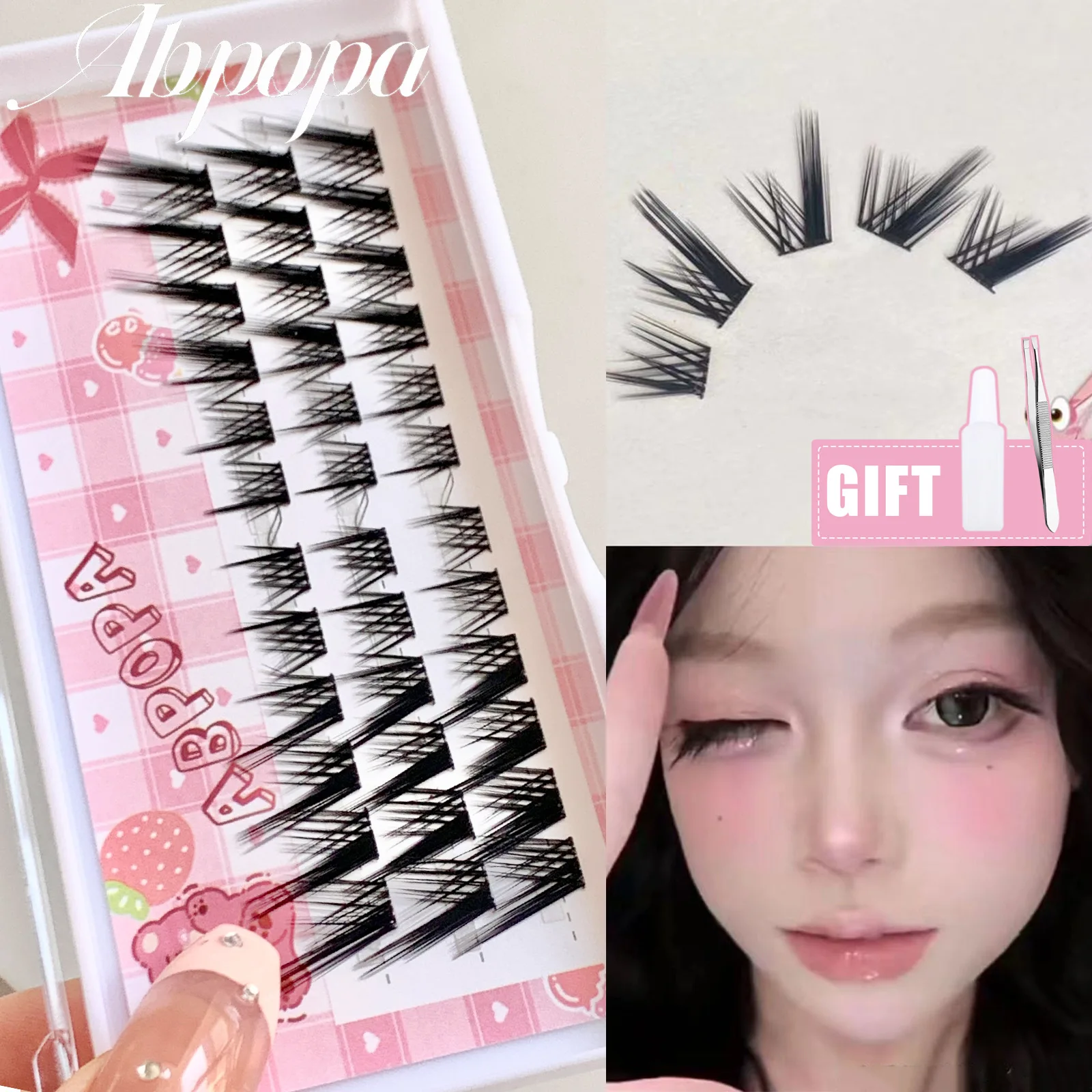 3pair Baby False Eyelashes DIY Manga Lashes Transparent Terrier Strands Eyelash Soft False Eyelashes Eyelashes Daily Makeup