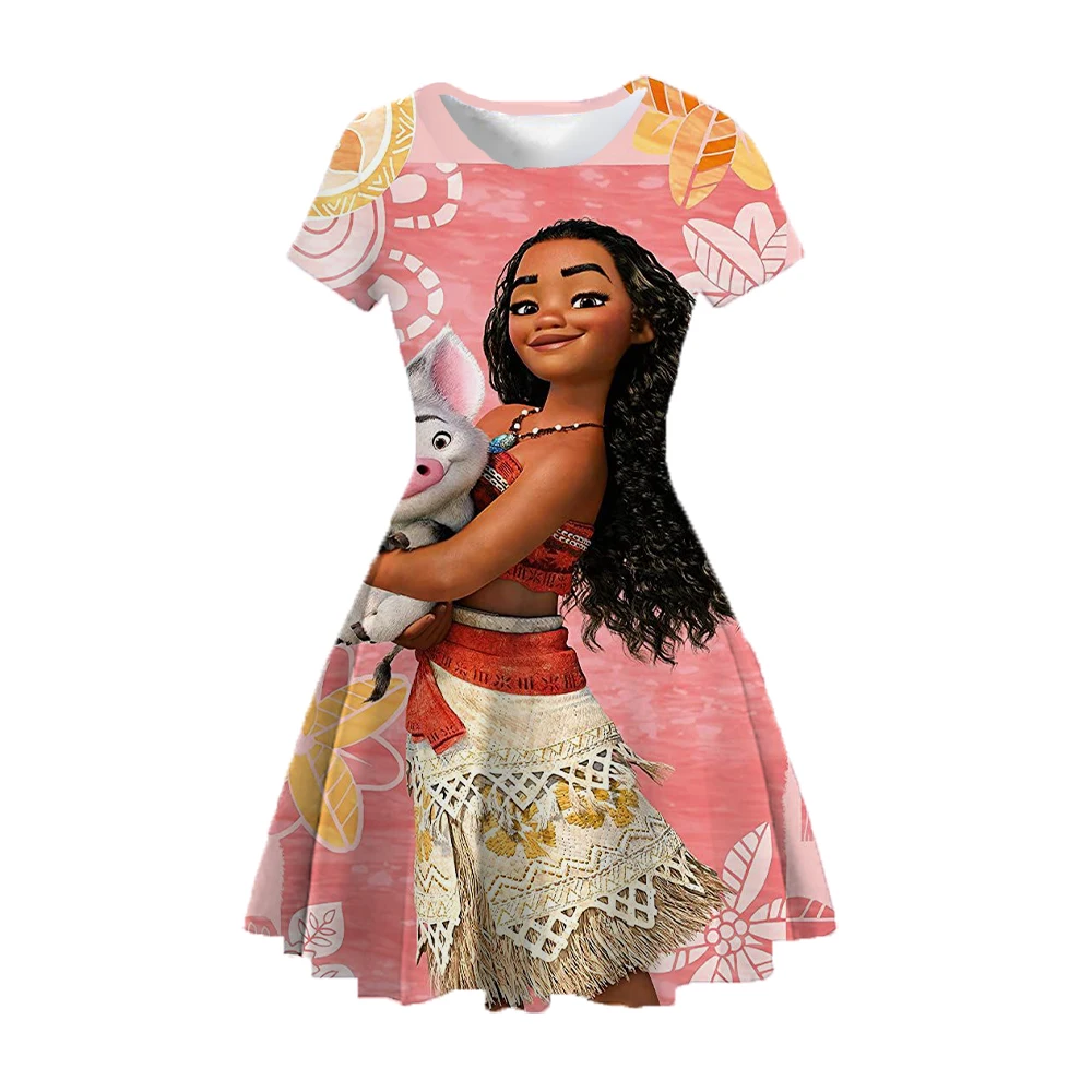 Moana series print princess cartoon character cute casual comfortable all-match waist slimming children's princess skirt