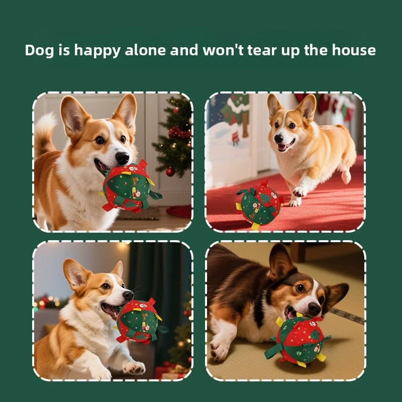 1 قطعة مضغ الكرة دائم عيد الميلاد الكلب الأضراس التفاعلية متعة بت مقاومة لغز الوقت قتل الحيوانات الأليفة لعبة مادة صحية #5