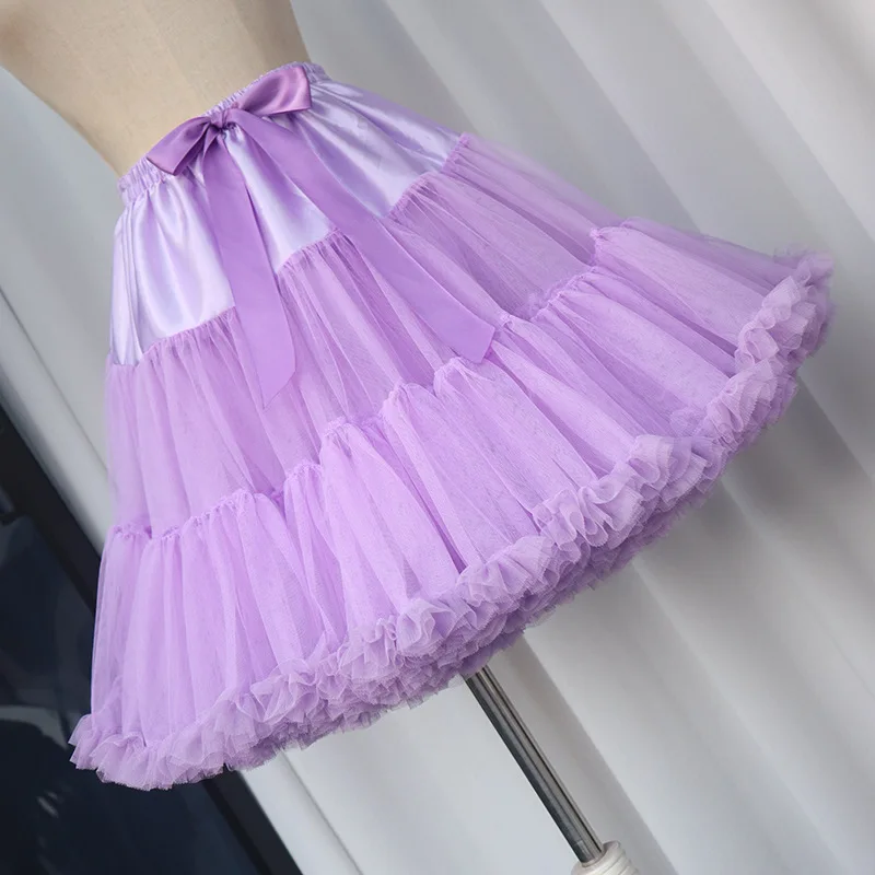 Sottoveste in Tulle plissettato a strati da donna Tutu Puffy Party gonna Cosplay elastico in vita principessa danza classica pettigonne sotto la gonna