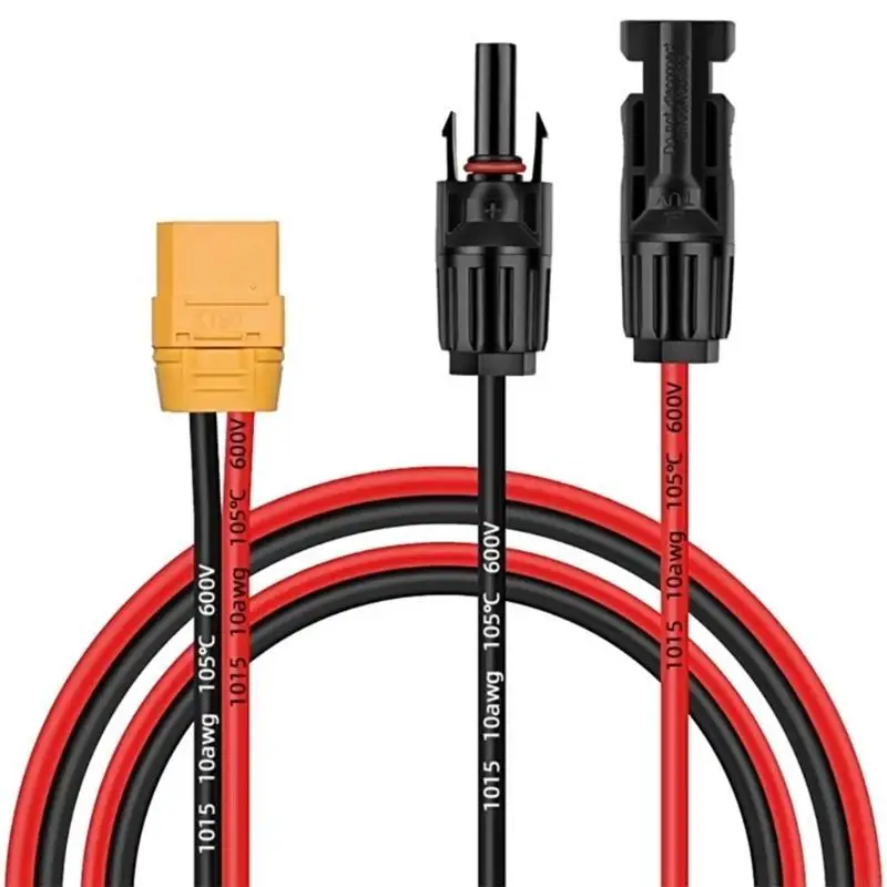 Cable carga solar portátil E1PF XT90 Cable adaptador conectores solares