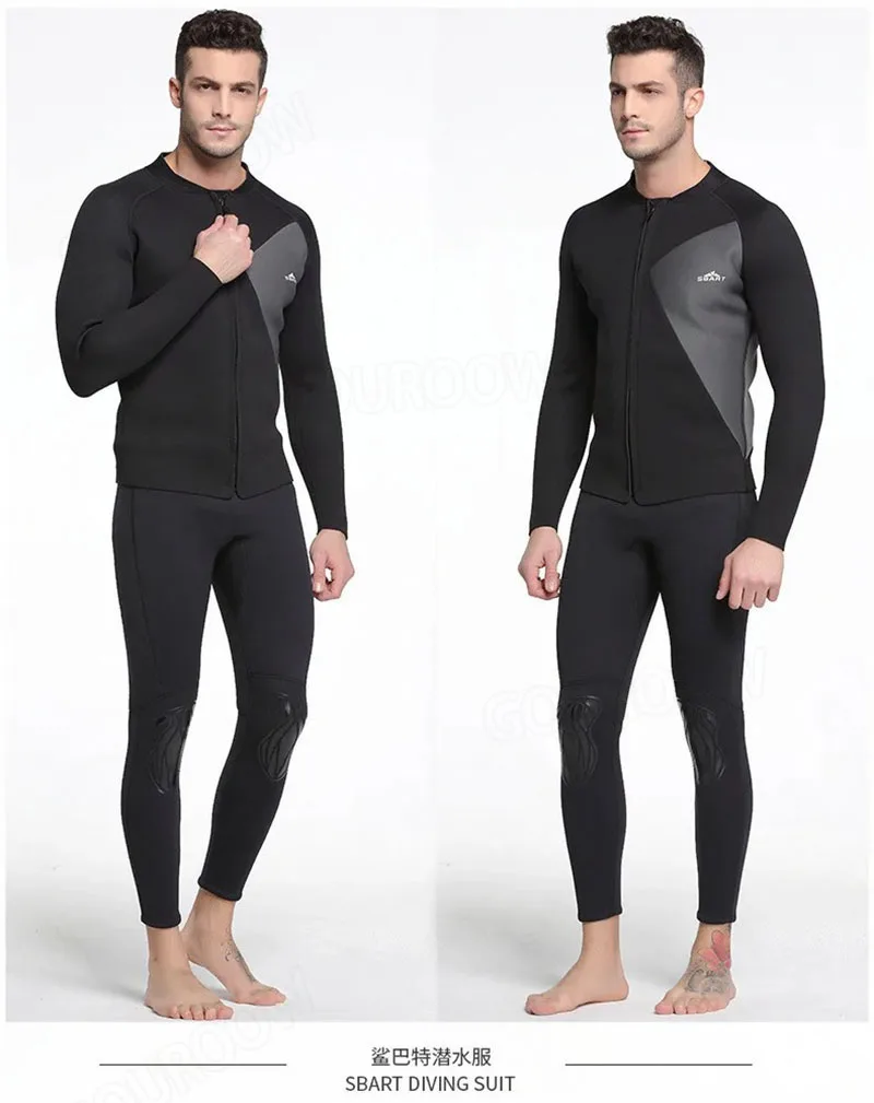 

3MM diving suit thickened insulation and cold resistance winter swimming suit snorkeling deep diving split long sleeved