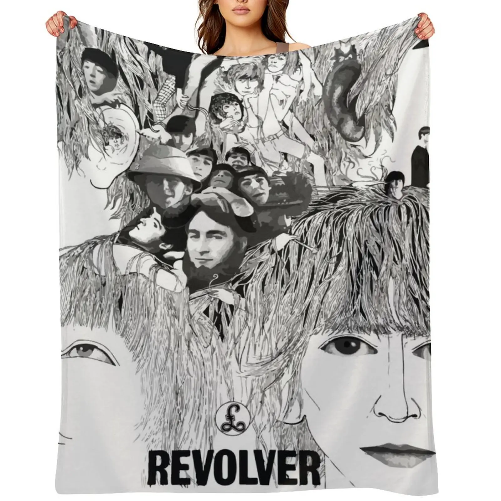 Revolver Album Cover Throw Blanket Hair Multi-Purpose Custom Warm Blankets