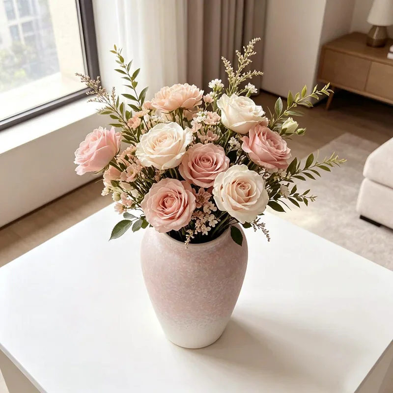 DSA-- gradual change ceramic vase non-porous hydroponic lily advanced sense living room large ornament