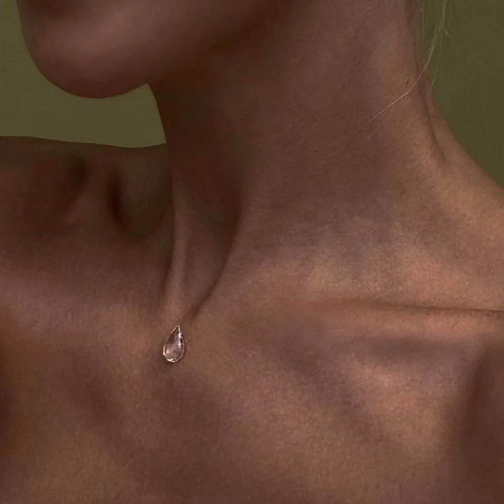 Water Drop Necklace Raindrop Earrings Resin Ice-Clear Dewdrop Jewelry Water Droplet Crystal Women's Elegant Accessories New image 6