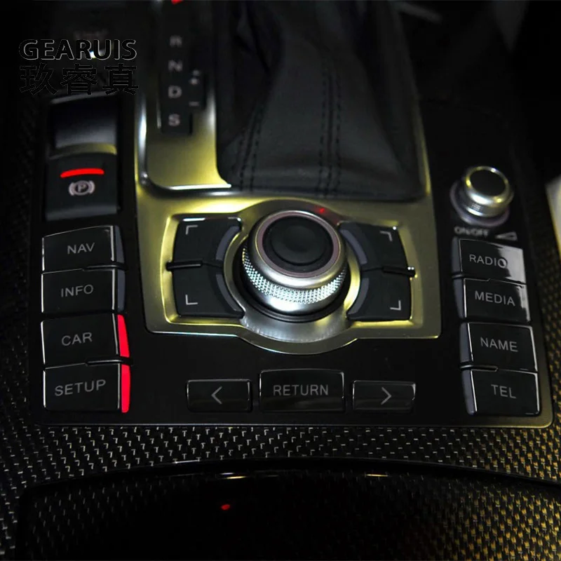 

Car Styling Central control Gear Shift Panel Multimedia Handbrake Buttons switch Cover For Audi S6 RS6 C6 2005-2011 Accessories