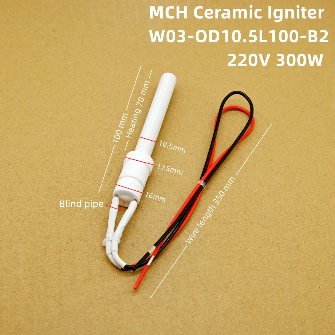 Ceramic Igniter 220V 300W particle furnace ceramic ignition rod, fast ignition, long life type