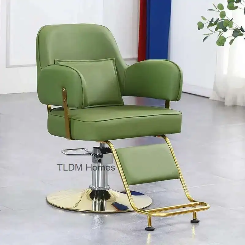 

Black Heavy Duty Barber Chair Reclining Salon Professional Makeup Wheel Scissors Aesthetic Chairs Hair Stylist Pedicure Tilted