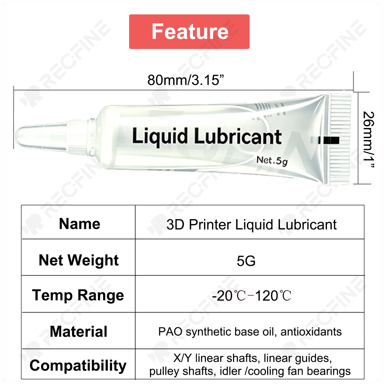 Professionelles 3D-Drucker-Schmierfett und flüssiges Schmieröl für Elegoo Anycubic Bambulab FDM Resin 3D-Drucker-Zubehör. – Detail 3