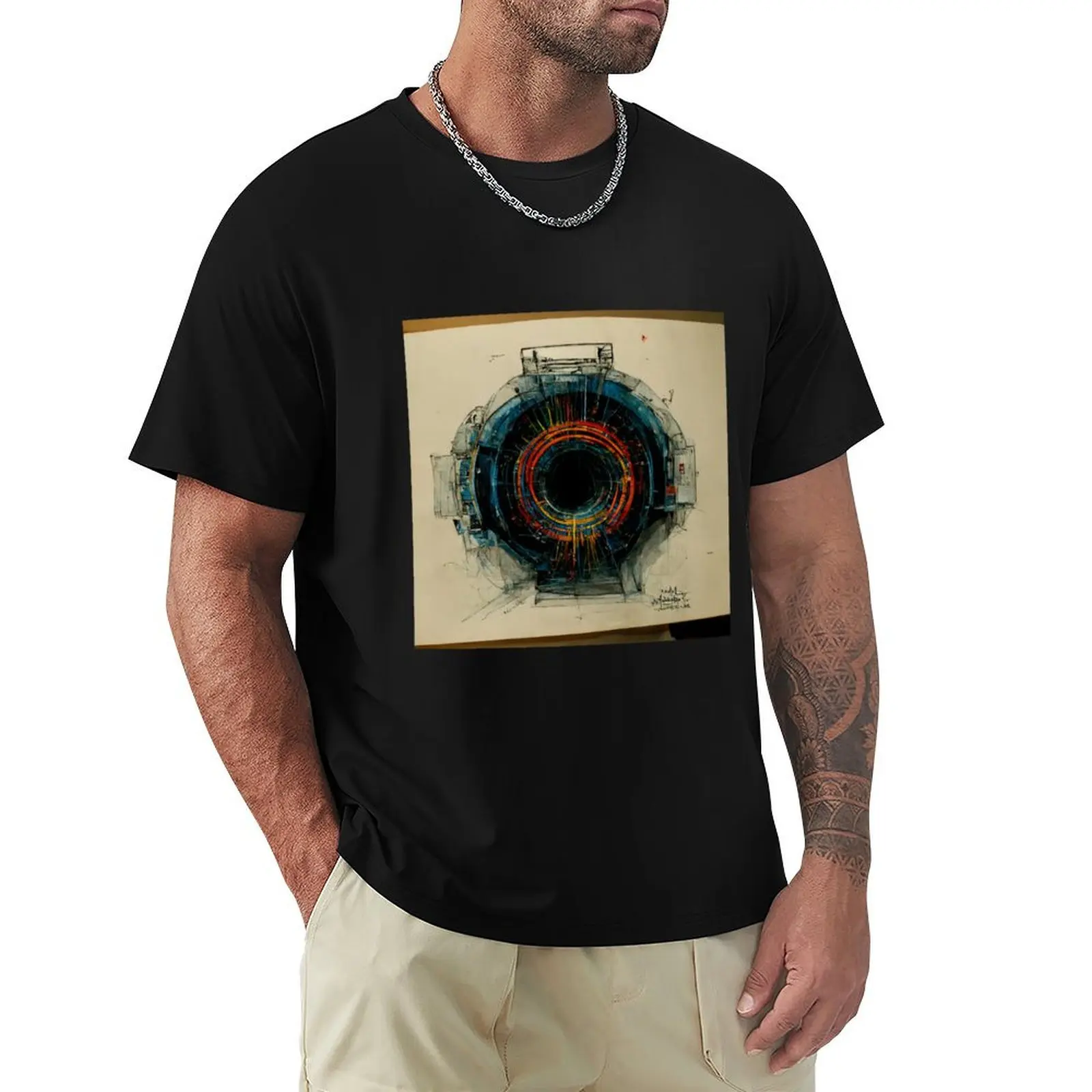 Camiseta Sketch Hadron Collider, camiseta básica para uso diario