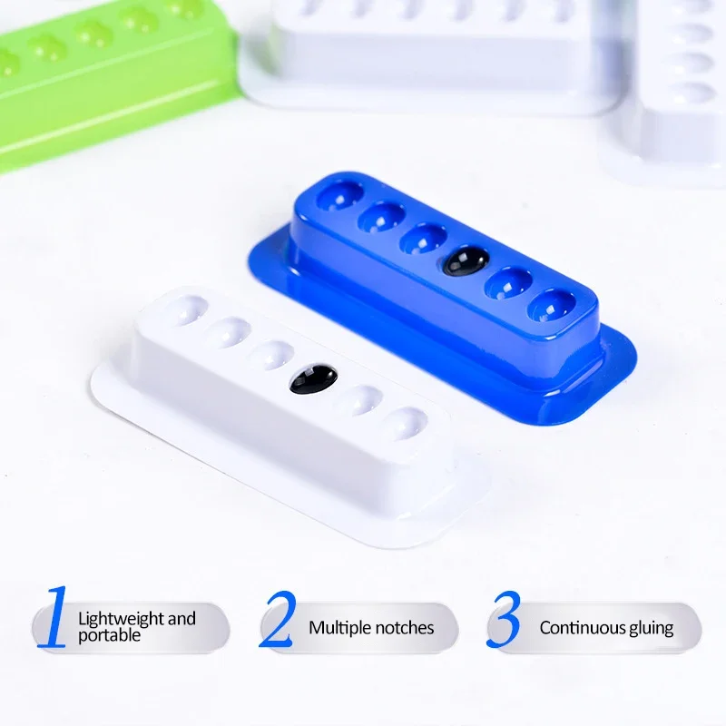 Bandeja de soporte de pegamento para pestañas de plástico, almohadillas de soporte adhesivo para extensión de pestañas, paleta de juntas de plástico en forma de tira, herramienta de ayuda para maquillaje, 100 Uds.