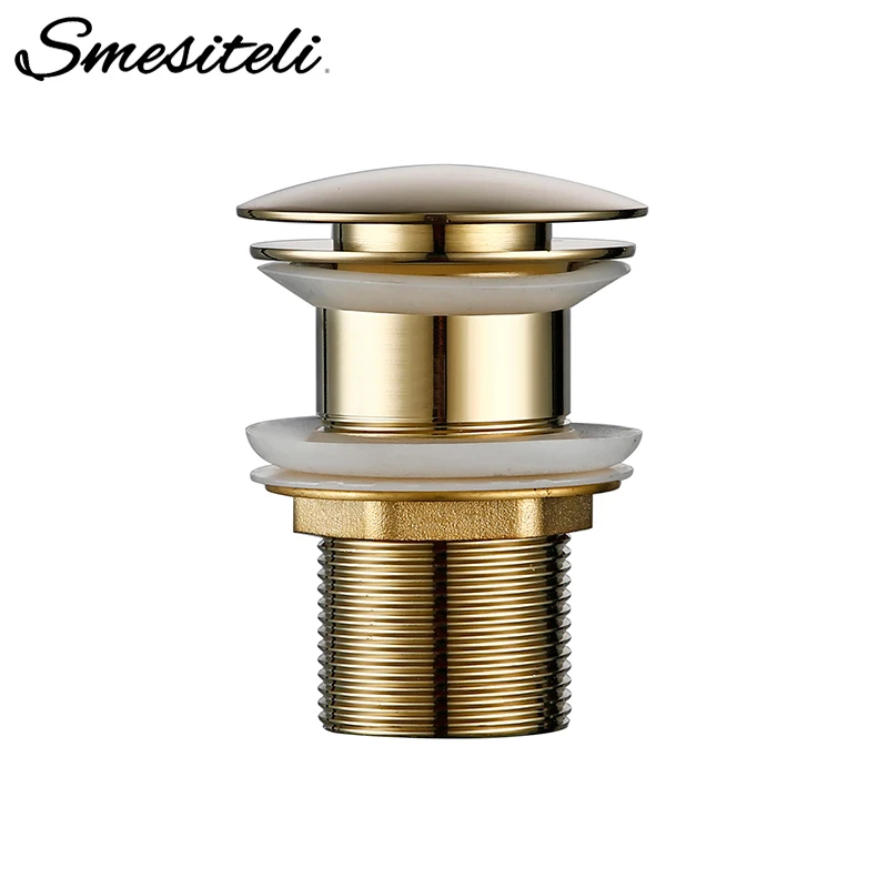 Smesiteli Bathroom Drainer To The Water Floor Drain Non-Porous Brass Durable Push-Down Pop-Up Drain Sink Plug