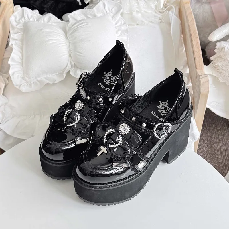 

Original Mine Series Sweet Bow Mass-Produced Mary Jane Shoes Subculture Cute Girl Versatile Lolita High Heel Pumps Women