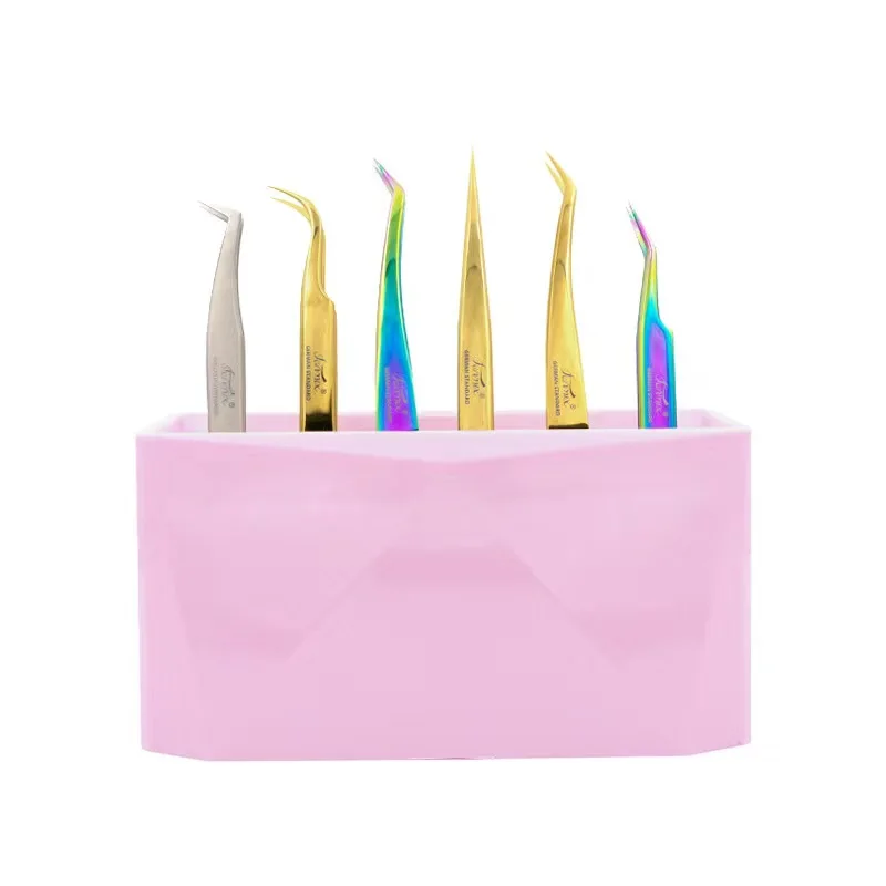 1 Juego de soporte de almacenamiento de pinzas de pestañas acrílicas, 6 uds., herramientas de extensión de pestañas, organizador de alicates, soporte práctico