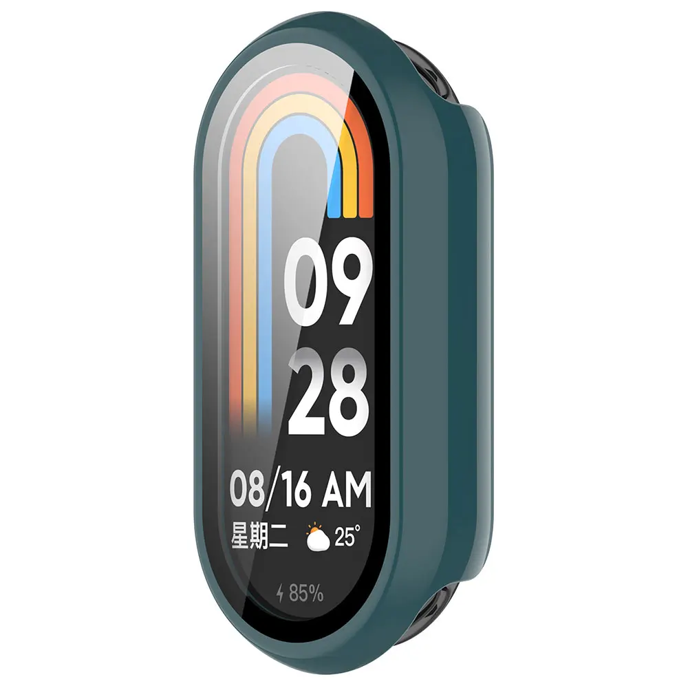 PC Watch Protective Case Cover For Xiaomi Band 8 / Band8 NFC SmartWatch Shockproof Full Screen Protector Shell /W Tempered Film