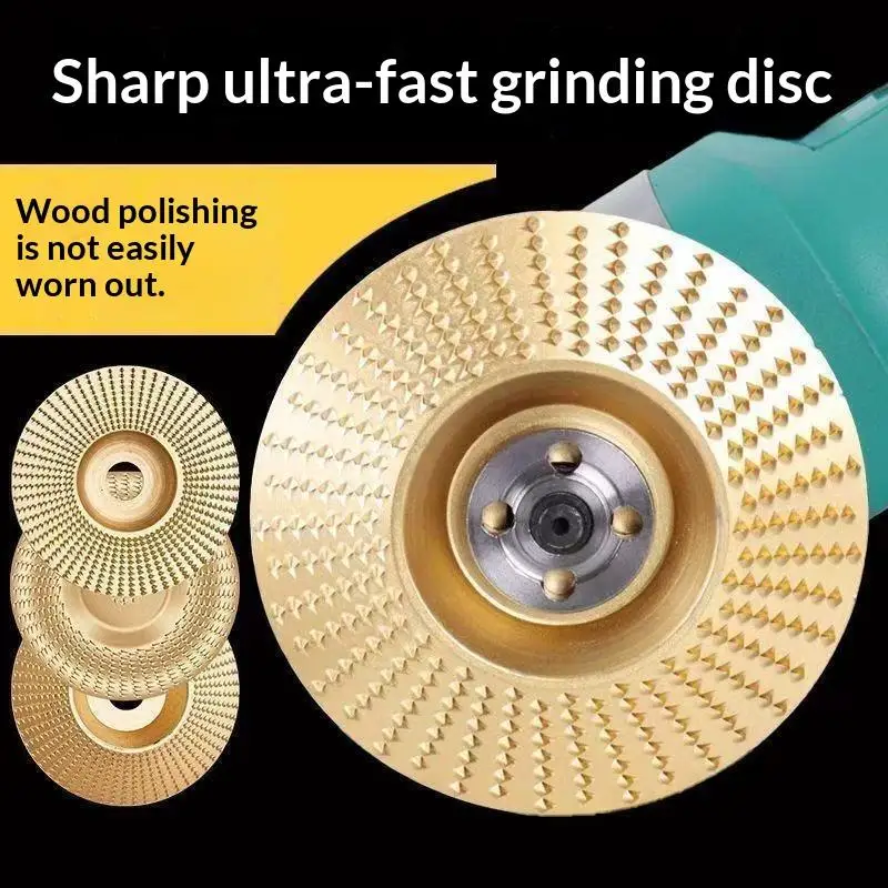 Woodworking Grinding Disc Three-Piece Set 100mm Wide/16Mm Metal Hole Arc-Shaped Bevel Design Electric Grinder Grinding Disc Wood