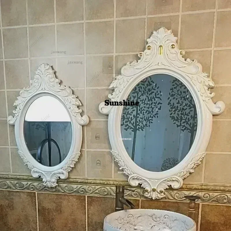Clothing Store Retro Decorative Mirrors Hotel Luxury Wall-mounted Makeup Mirror European Beauty Salon Home Bathroom Mirrorb