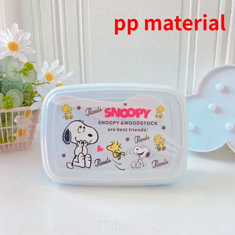 Snoopy pudełko na Lunch kreskówka pojemnik do przechowywania żywności z zastawa stołowa Anime z tworzywa sztucznego dla dzieci szkolne biuro sałatka