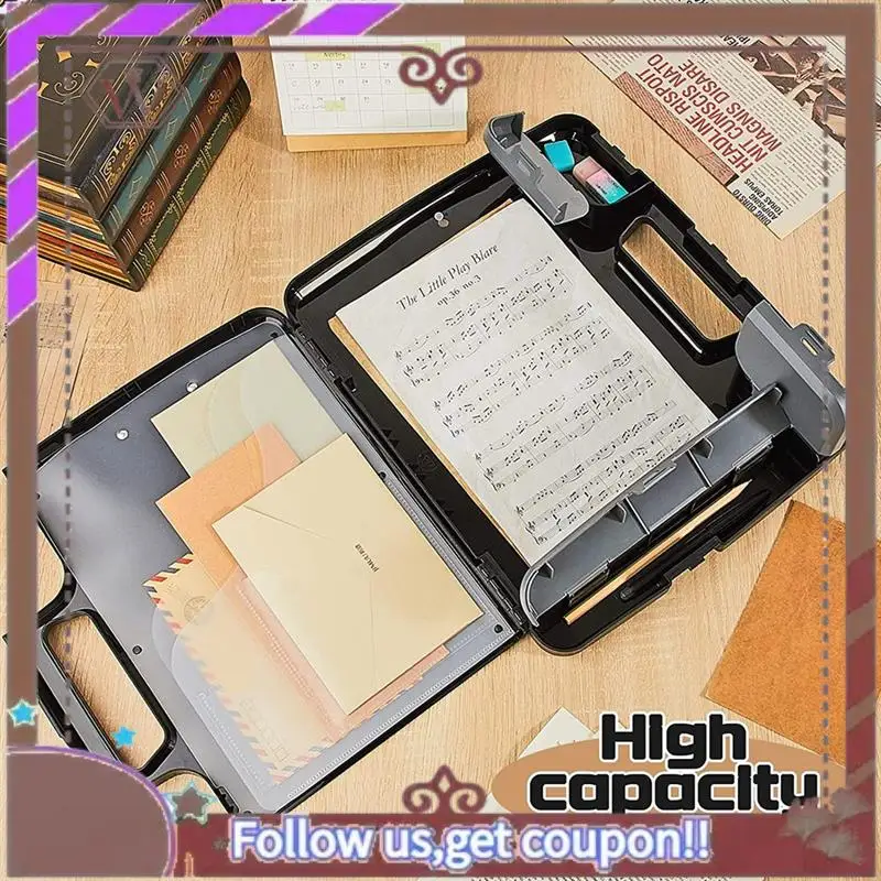 أحدث حافظة سوداء مع حافظة تخزين بلاستيكية مع مقبض تخزين البناء الموثق 14.4X12.1X2.44 بوصة