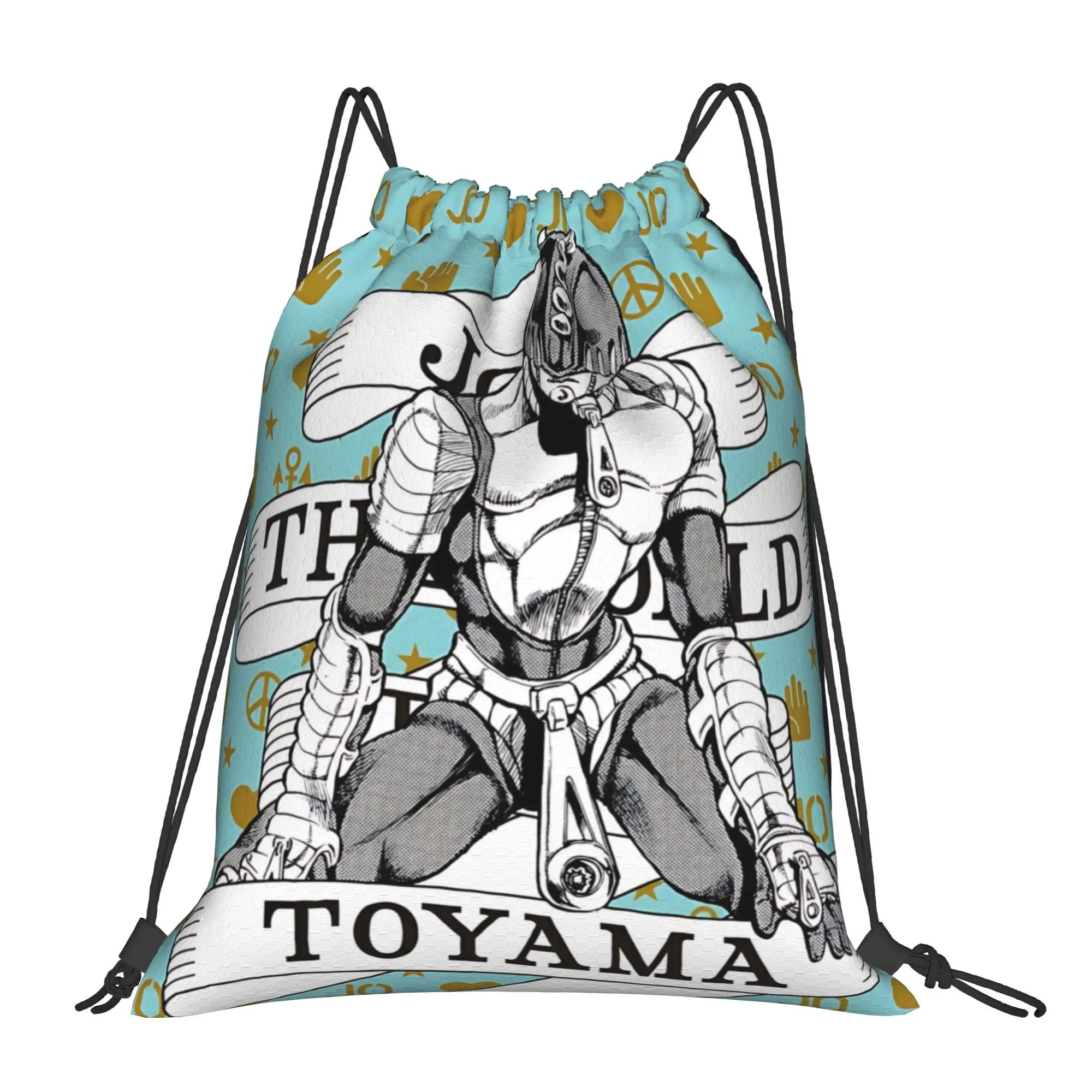 

Сумка-мешок для спортзала Jojo's Bizarre Adventure World, сумки на шнурке, рюкзак для хранения вещей для мужчин и женщин, дорожная сумка для подростков, многофункциональный карманный органайзер
