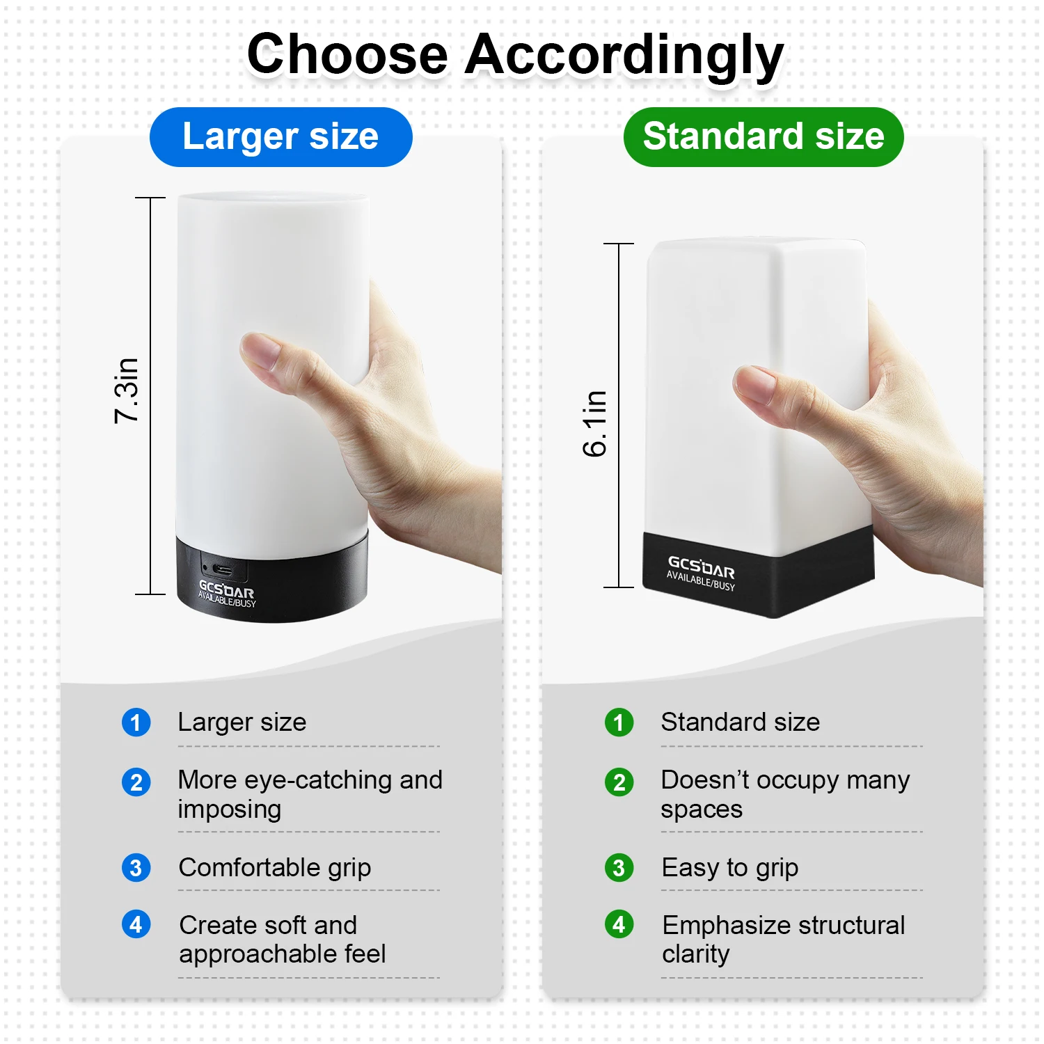 GCSOAR Busy light for Office Use Do Not Disturb, Status Indicator Light, LED Touch Light, Rechargeable Cordless Lamp(Large)