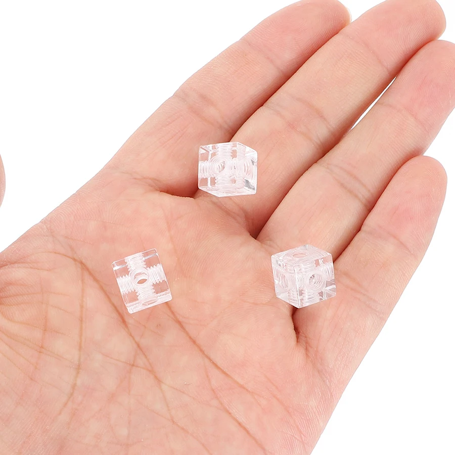 300PCS 10X10X10mm Clear Acrylic 6-Sides Cubes Fixed Block Connect Corner Braces Electric Stoves Square Dishes Chassis Components