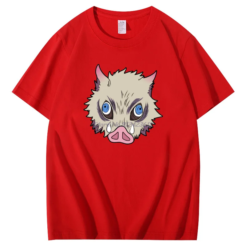 Japanese Anime Fashion Graphic T Shirts Hashibira Inosuke Wild Boar Headgear Harajuku Short Sleeve T-Shirts Mens Clothes