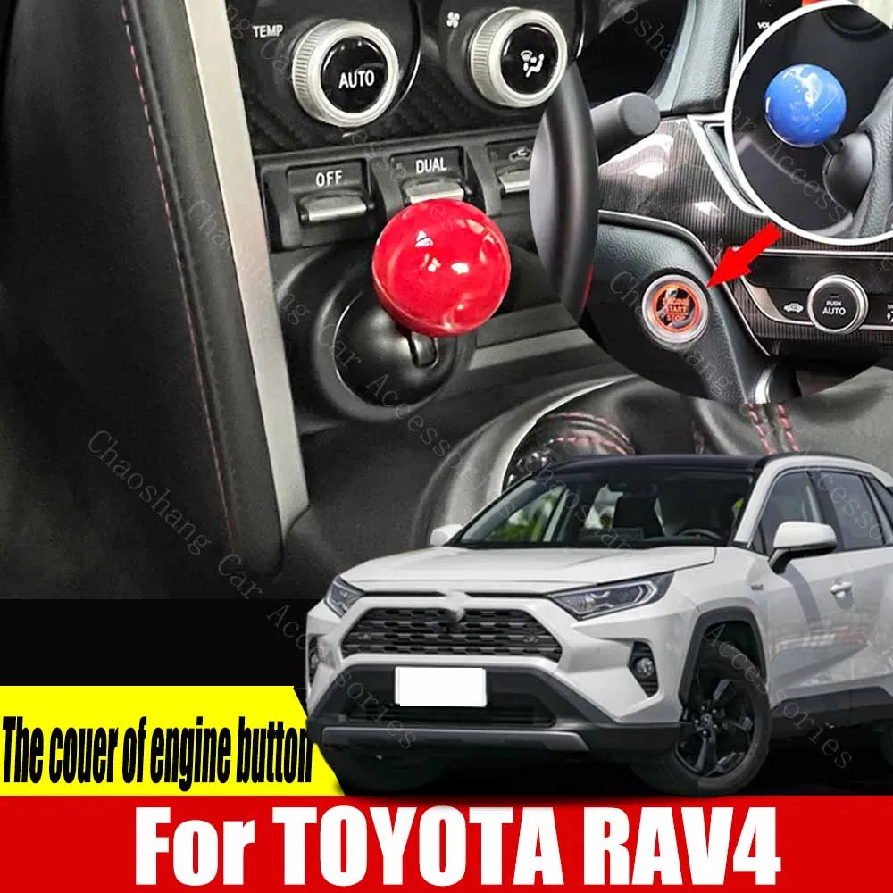 

For TOYOTA RAV4 Car Engine START Button Replace Cover STOP Switch ball style Car Accessories