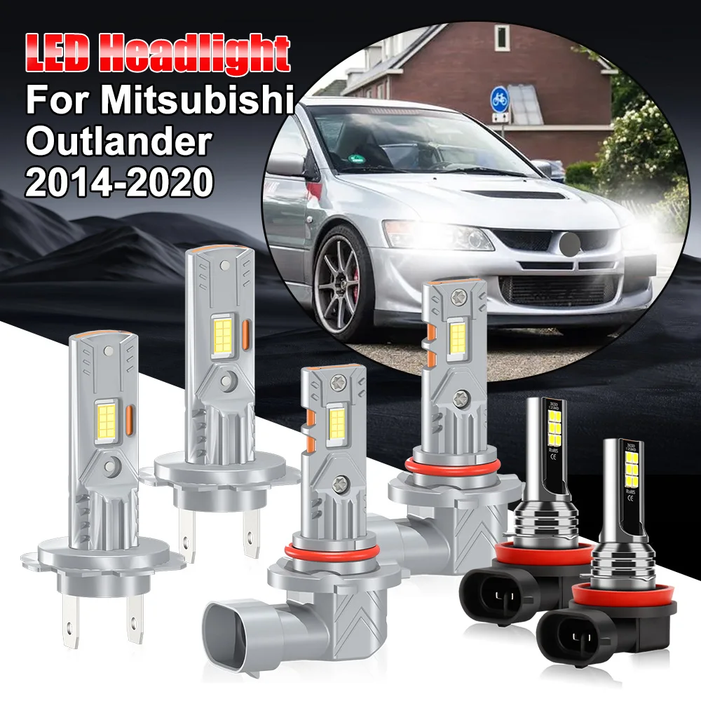 

45000LM Автомобильные светодиодные фары Canbus 6000K CSP чипы дальнего и ближнего света противотуманные фары 12 В для Mitsubishi Outlander 2014-2019 2020 без ошибок