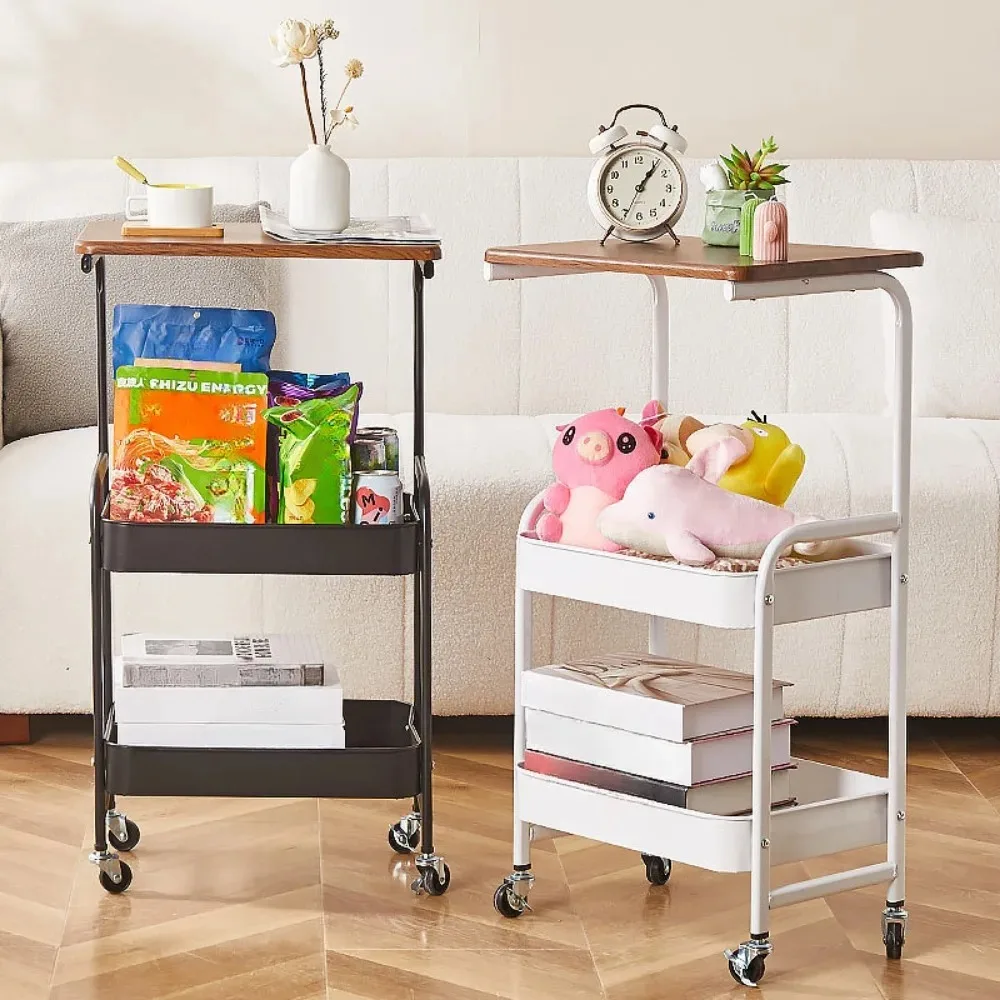 Ultra Thin Mobile Trolley Waterproof Multi-purpose Rust Proof Modern and Simple Household with Wheels Multi-layer Storage Rack