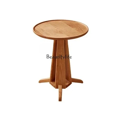 

Nordic and Japanese Style Cherrywood Mobile Small Apartment with Light and Side Table Storage Rack Bedroom Bedside Table