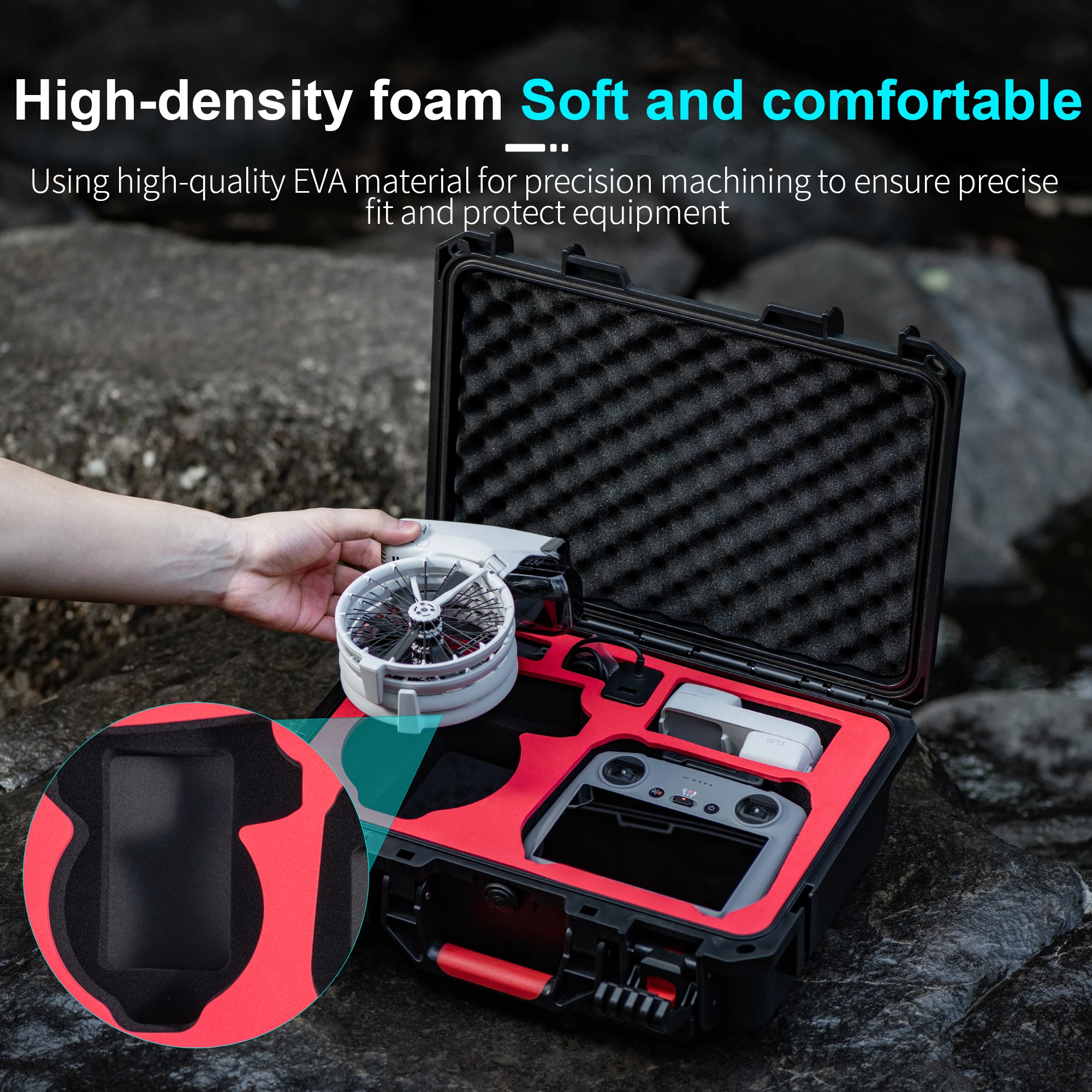 

Portable Hard Waterproof Case for DJI Flip Fly More Combo,Stores 6 Batteries,RC 2/RC-N3 Remote Control,Charging Hub,65W Charger