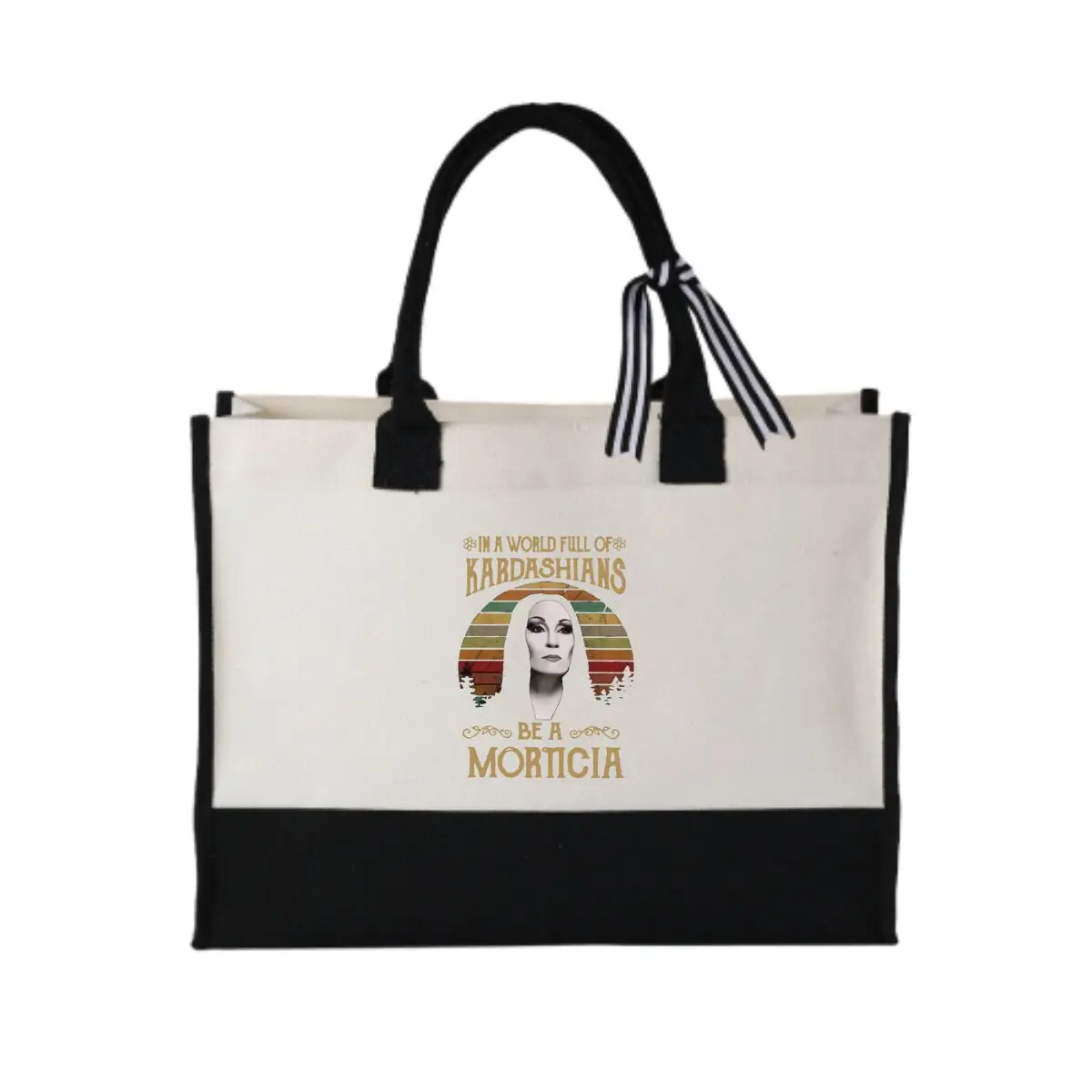 

Be a Morticia Retro Art Design Fashionable Patchwork Canvas Gift Tote