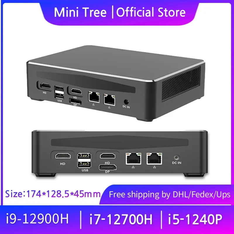 12th Gen Intel Core i9 12900H Mini PC DDR4 2Lans Business Office Desktop Mini Computer 4x4K Display Windows11 Mini Gaming PC