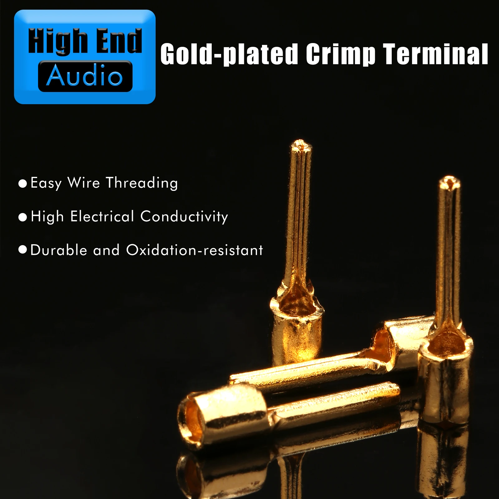 Preffair Gold plated Insulated Pin Terminals Electrical Splice Crimp Connector Auto Wiring PTV2-12