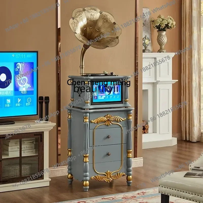 

D178 European light luxury vinyl gramophone solid wood record player retro old-fashioned living room audio record player