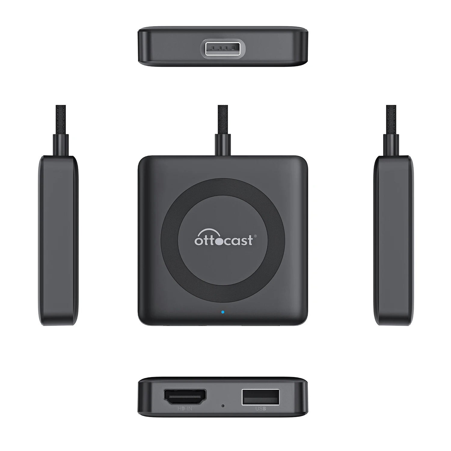 Ottocast Carplay Android Auto adaptador inalámbrico Smart AI Box cableado Carplay a entrada inalámbrica y HDMI Carplay Box