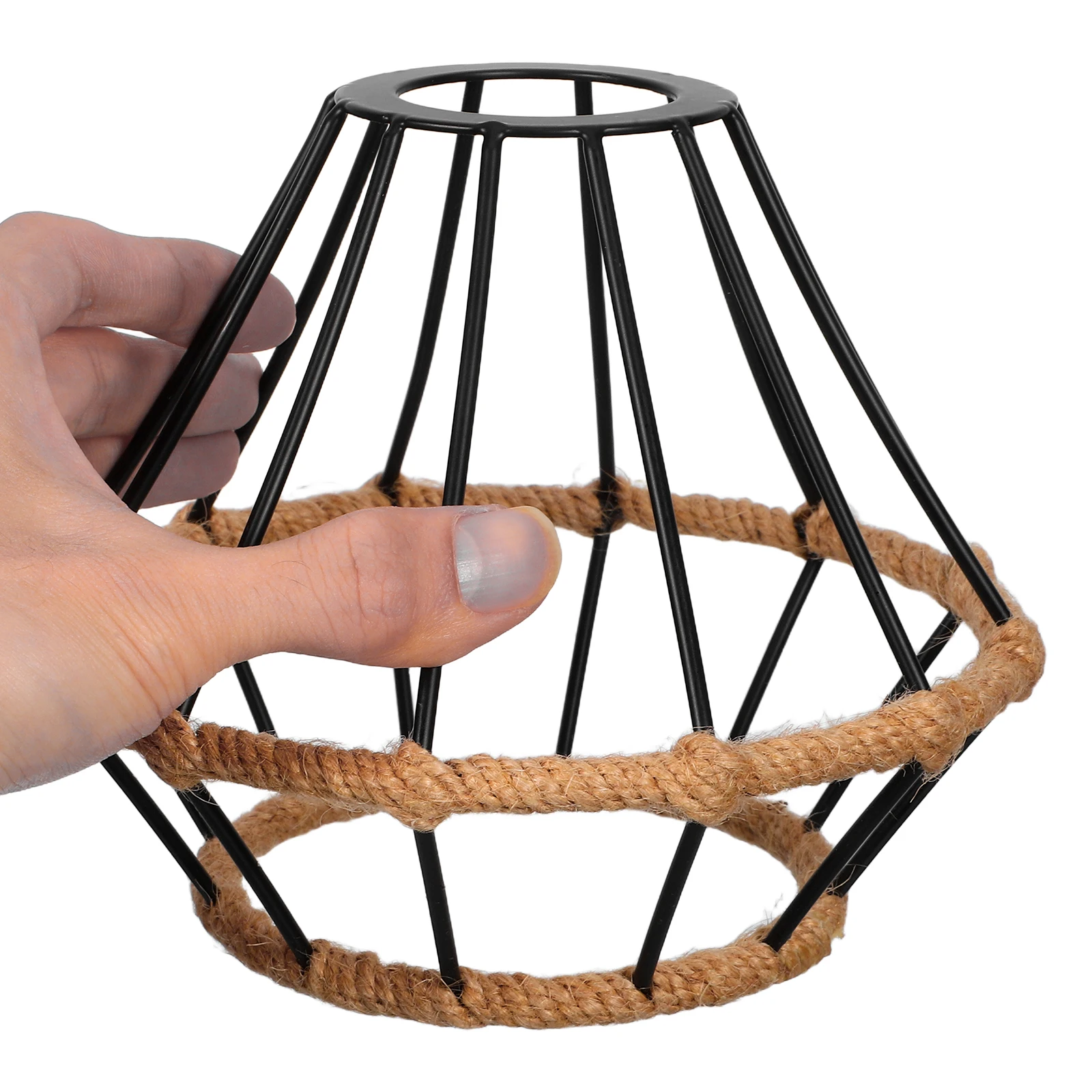 

Handwoven Farmhouse Lampshade Vintage Shade Decorative Boho Chandelier Woven Drum Pendant E27 Compatible Soft Light