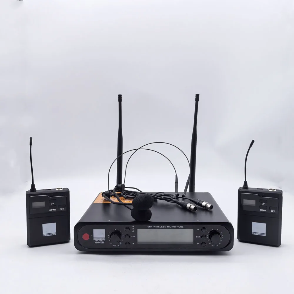 

GM100 Wireless dual channels Headset Microphones Conference Stage Performers Headset Microphones