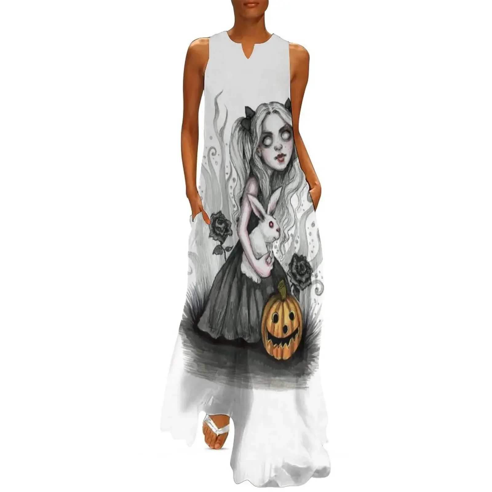 

Tris and Fuzzy the Rabbit Long Dress Women's dresses evening dress dresses for women Dress vintage